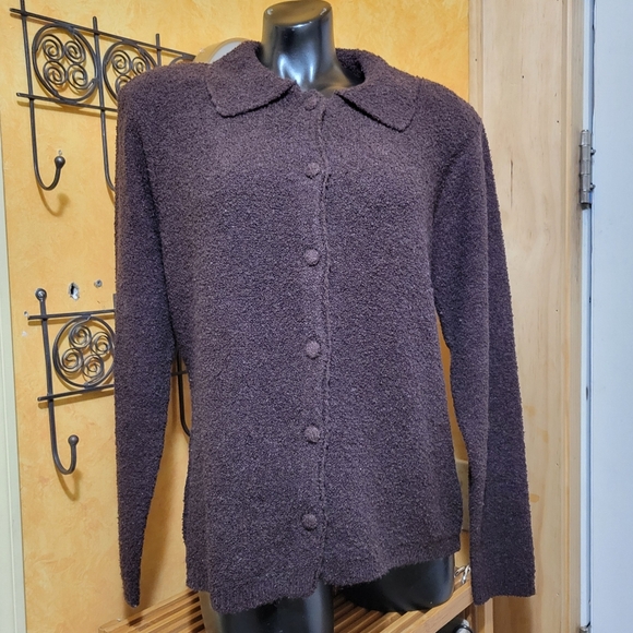 Vintage Worthington Boucle Knit Collared Button Down Cardigan - Picture 1 of 3